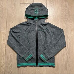 Lululemon Scuba Full-Zip Hoodie Size Small Grey Mint Om Symbol